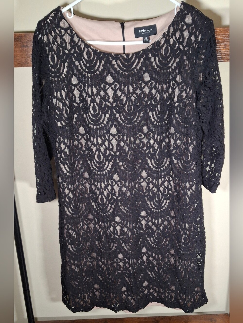 RN Studio by Ronni Nicole Black Lace Dress with Nude Lining